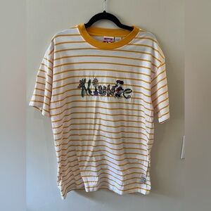 VTG Disney Mickey Inc Minnie Mouse embroidered Striped Yellow and White T-Shirt